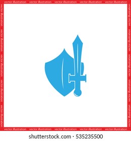 sword shield icon vector illustration eps10.