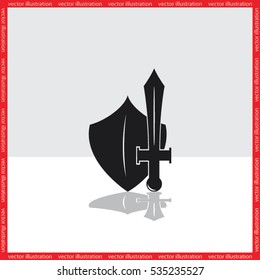 sword shield icon vector illustration eps10.