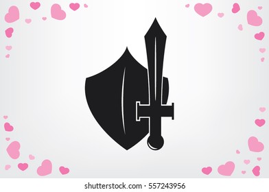 sword shield icon vector illustration eps10.