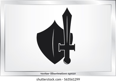 sword shield icon vector illustration.