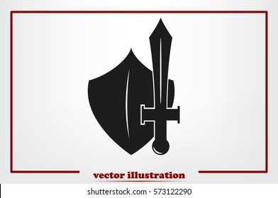 sword shield icon vector illustration.
