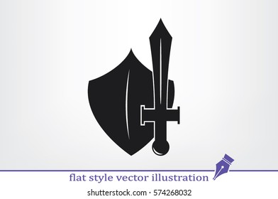 sword shield icon vector illustration eps10.
