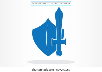 sword shield icon vector illustration eps10.