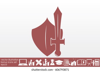 sword shield icon vector illustration eps10.