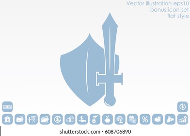 sword shield icon vector illustration eps10.