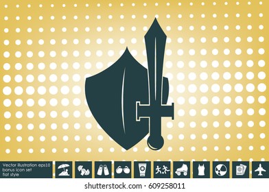 sword shield icon vector illustration eps10.