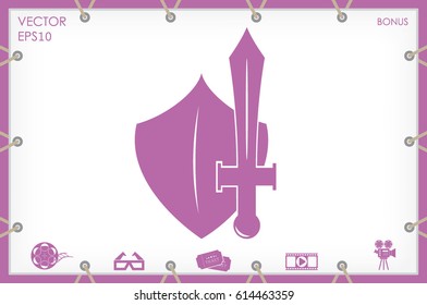 sword shield icon vector illustration eps10.