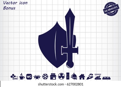 sword shield icon vector illustration eps10.