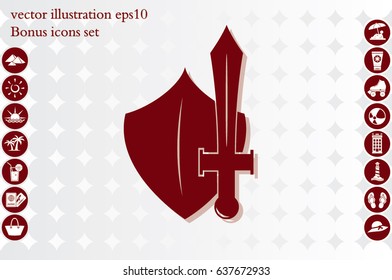 sword shield icon vector illustration eps10.
