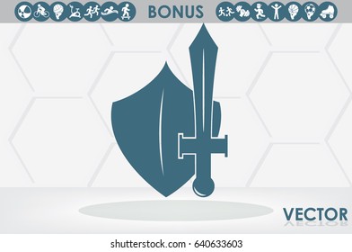 sword shield icon vector illustration eps10.
