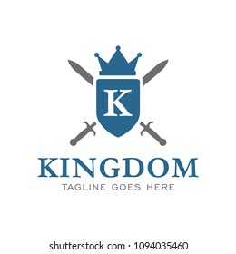 sword and shield kingdom logo icon vector template