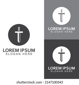 Sword, shield and king's sword logo. Logo vector design.