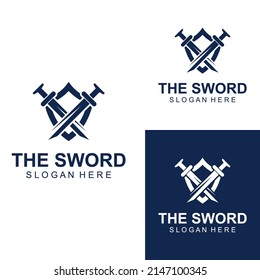 Sword, shield and king's sword logo. Logo vector design.