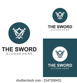 Sword, shield and king's sword logo. Logo vector design.