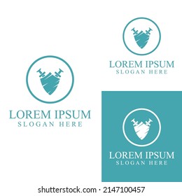 Sword, shield and king's sword logo. Logo vector design.