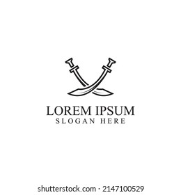 Sword, shield and king's sword logo. Logo vector design.