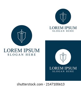 Sword, shield and king's sword logo. Logo vector design.