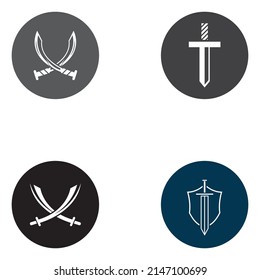 Sword, shield and king's sword logo. Logo vector design.