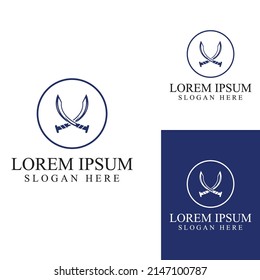 Sword, shield and king's sword logo. Logo vector design.