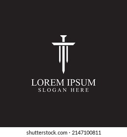 Sword, shield and king's sword logo. Logo vector design.