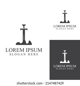 Sword, shield and king's sword logo. Logo vector design.