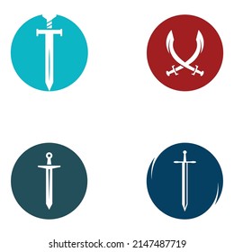 Sword, shield and king's sword logo. Logo vector design.