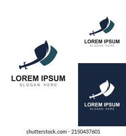 Sword, shield and king's sword logo. Logo vector design.