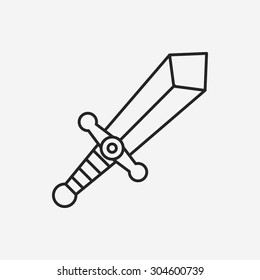 Sword and shield line icon