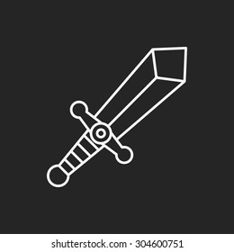 Sword and shield line icon