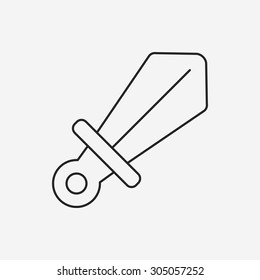 Sword and shield line icon