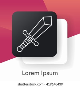 Sword and shield line icon