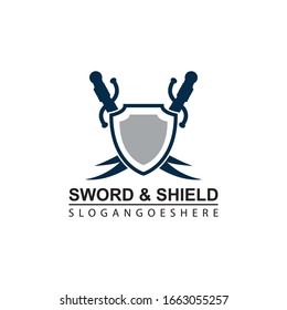 Sword and Shield Logo Template Design Vector, Emblem, Design concept, Creative Symbol, Icon