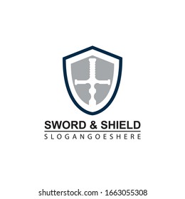 Sword and Shield Logo Template Design Vector, Emblem, Design concept, Creative Symbol, Icon