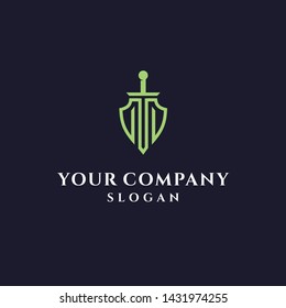 sword and shield logo vector graphic download