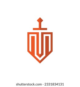 Sword Shield modernes, einfaches Logo-Design, geeignet für Ihr Unternehmen