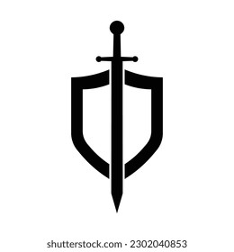 caballero del contorno de la espada y el escudo
