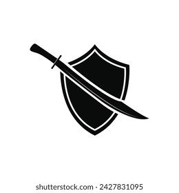 Schwert, Schild, Schutz, Marke, Kriegsikone