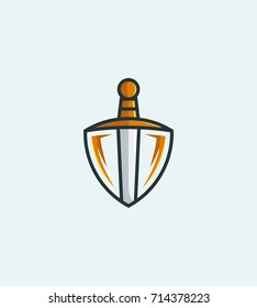 Sword And Shield Vector - Vector Icon Logo Template