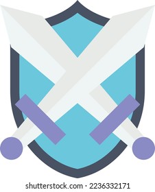 Sword Shield Vector Icon which is suitable for commercial work and easily modify or edit it
