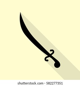 Sword sign illustration. Flat style black icon on white.