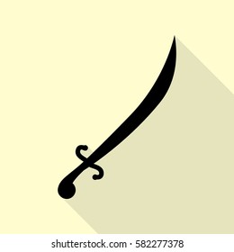 Sword sign illustration. Flat style black icon on white.