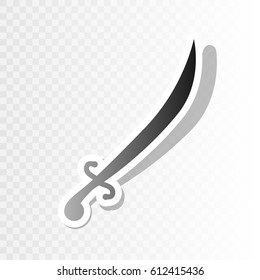 Sword sign illustration. Vector. Blackish icon on transparent background with transition.