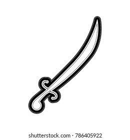Sword sign illustration. Vector. Flat style black icon on white.