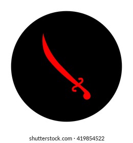Sword sign. Red vector icon