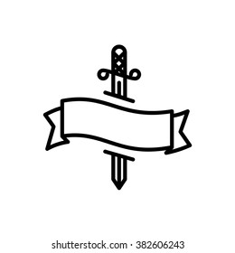 Sword Sign tattoo minimal vector icon