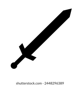 Sword silhouette icon. Attack silhouette icon. Vector.