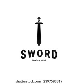 Sword silhouette icon vector logo concept design idea
