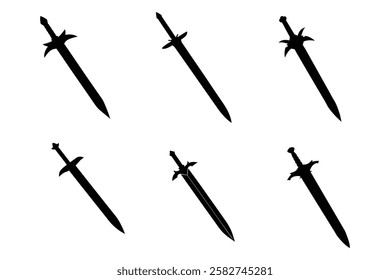 Sword Silhouette Template Icon Design