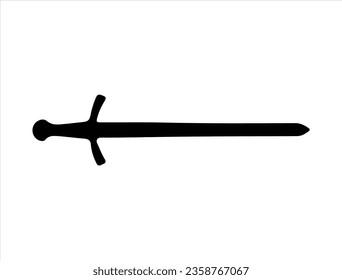 Schwert-Silhouette, Vektorgrafik-weißer Hintergrund