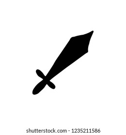 sword silhouette vector icon. isolated object.